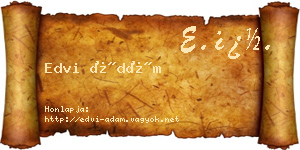 Edvi Ádám névjegykártya