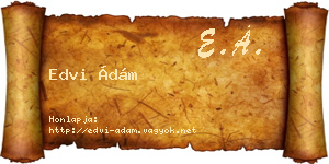 Edvi Ádám névjegykártya